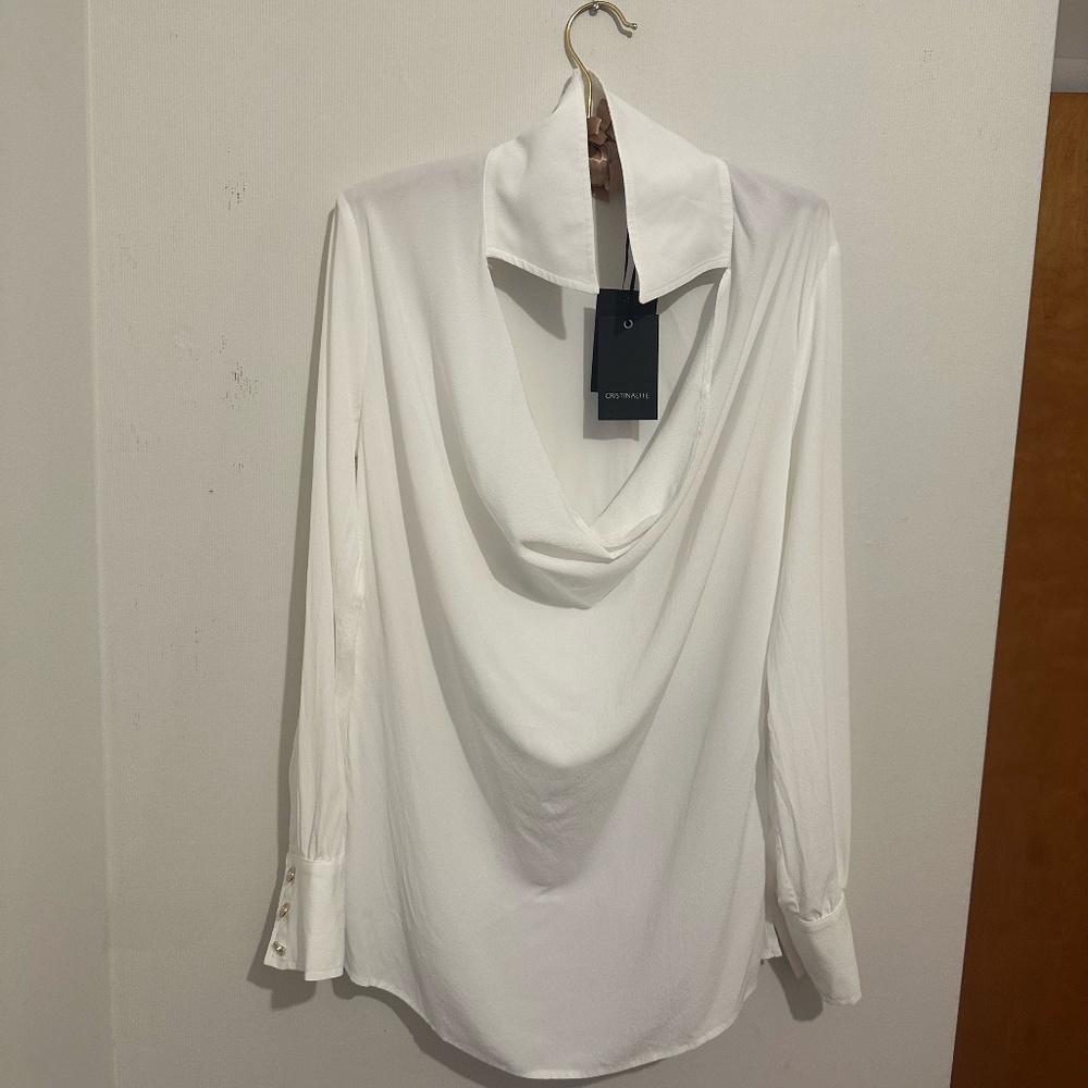 CRISTINAEFFE White Silk Blouse NWT